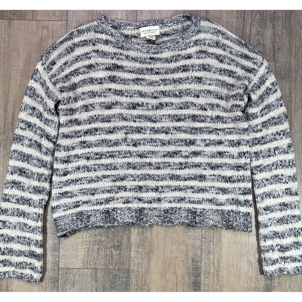Denim & Supply Ralph Lauren Womens Chunky Cable Knit Sweater Size L Fisherman
